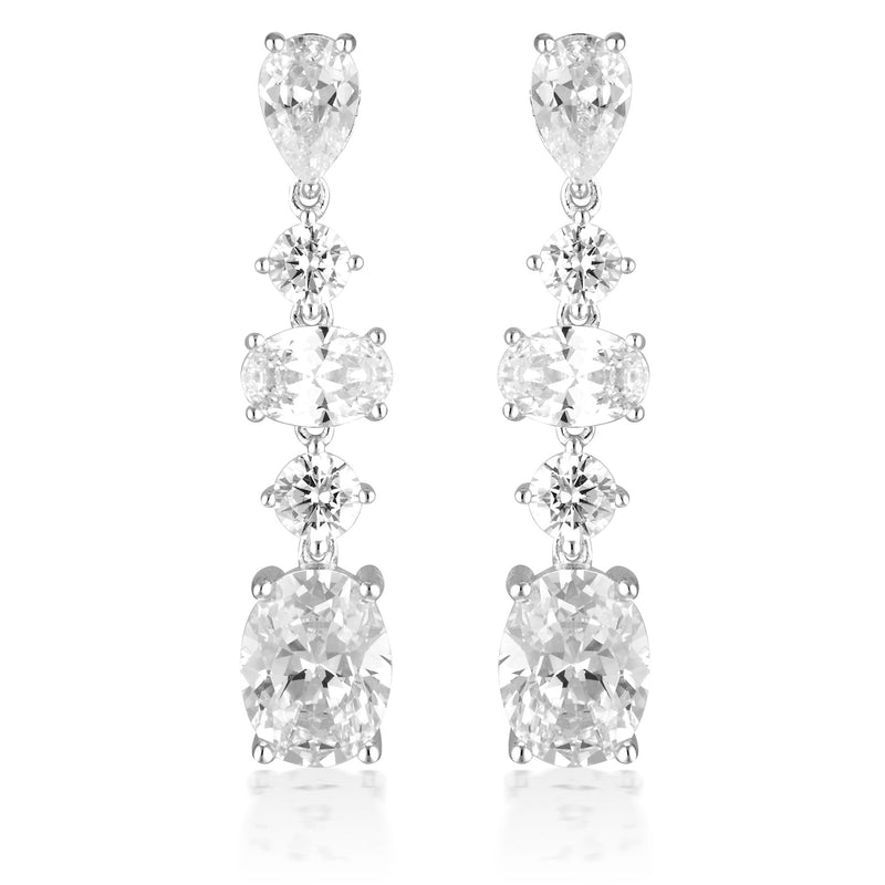 GEORGINI ICONIC BRIDAL CHRISTINA EARRINGS SILVER