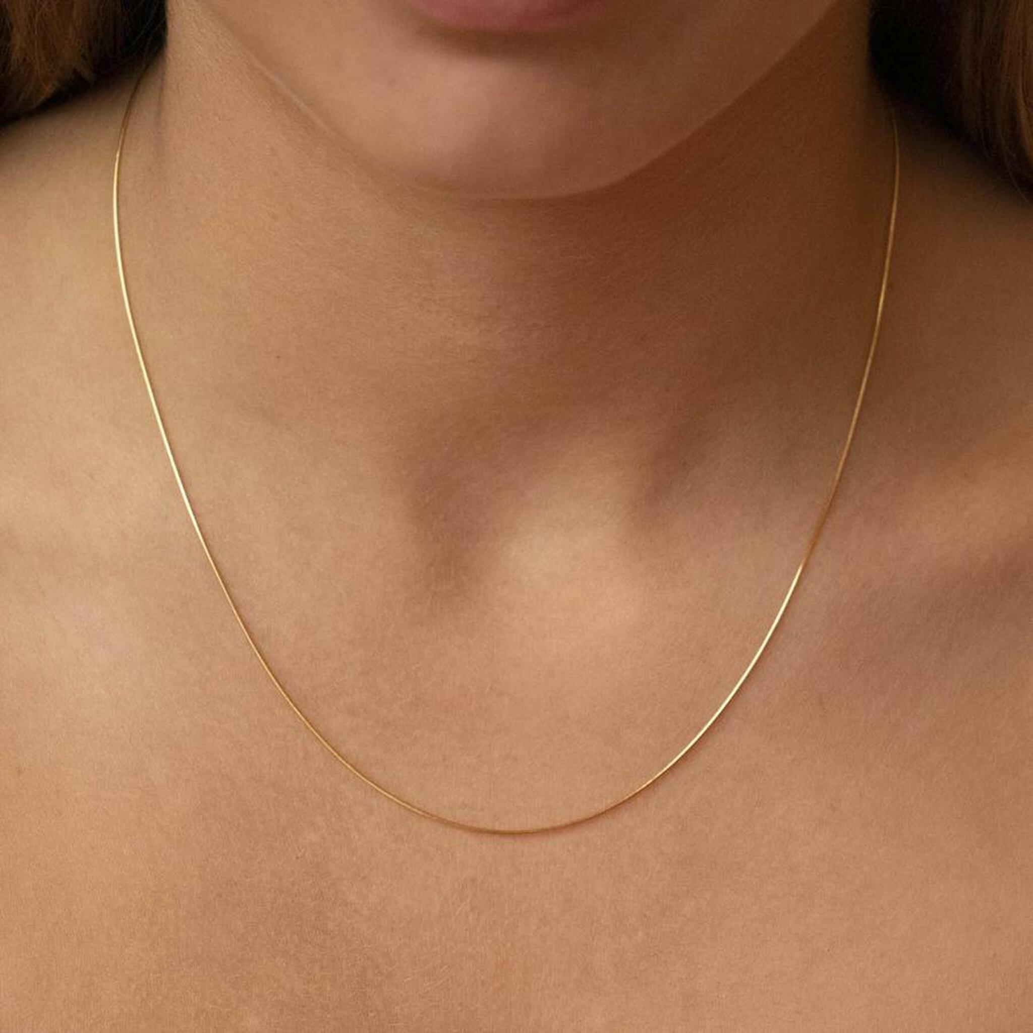 9K Yellow Gold Mini Round Snake Chain