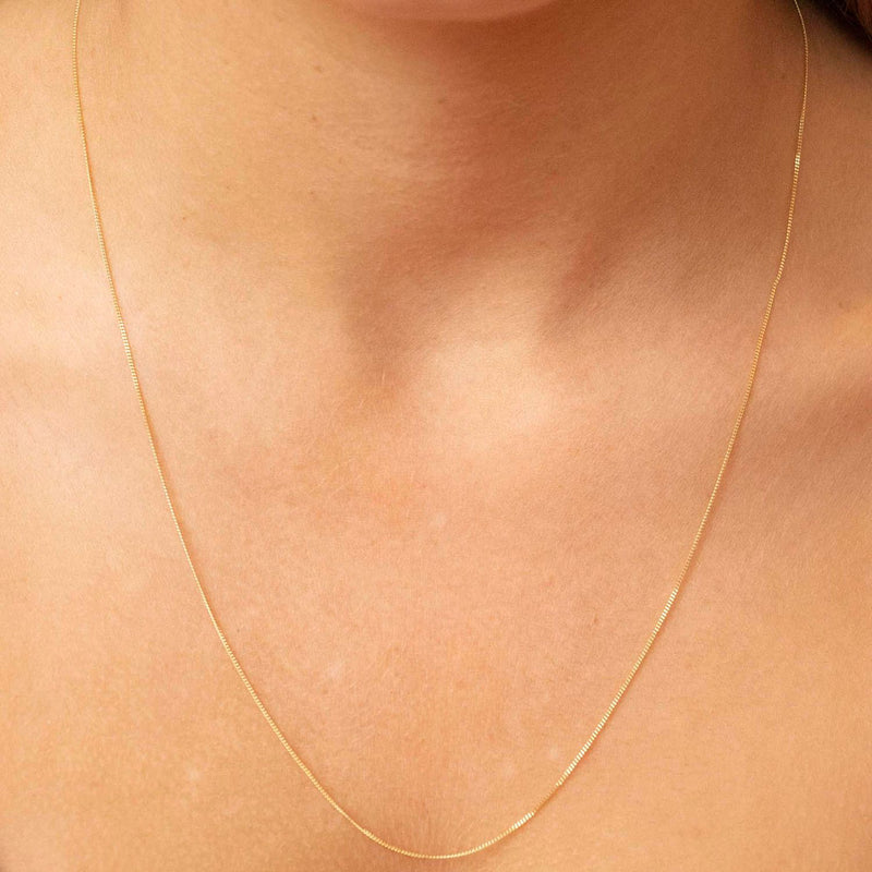 9K Yellow Gold Solid Adjustable Heart Chain 56cm