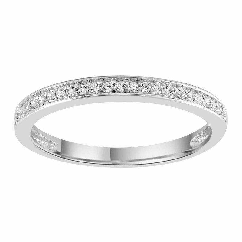 Band Ring With 0.15ct Diamonds In 9K White and Yellow Gold