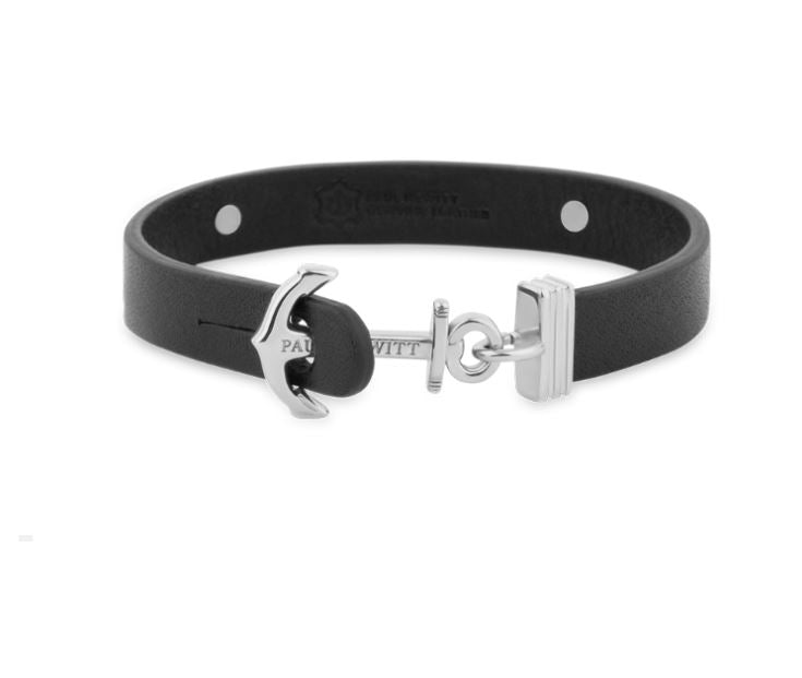 Paul Hewitt Signum Female Engraveable Silver / Black Bracelet - XS