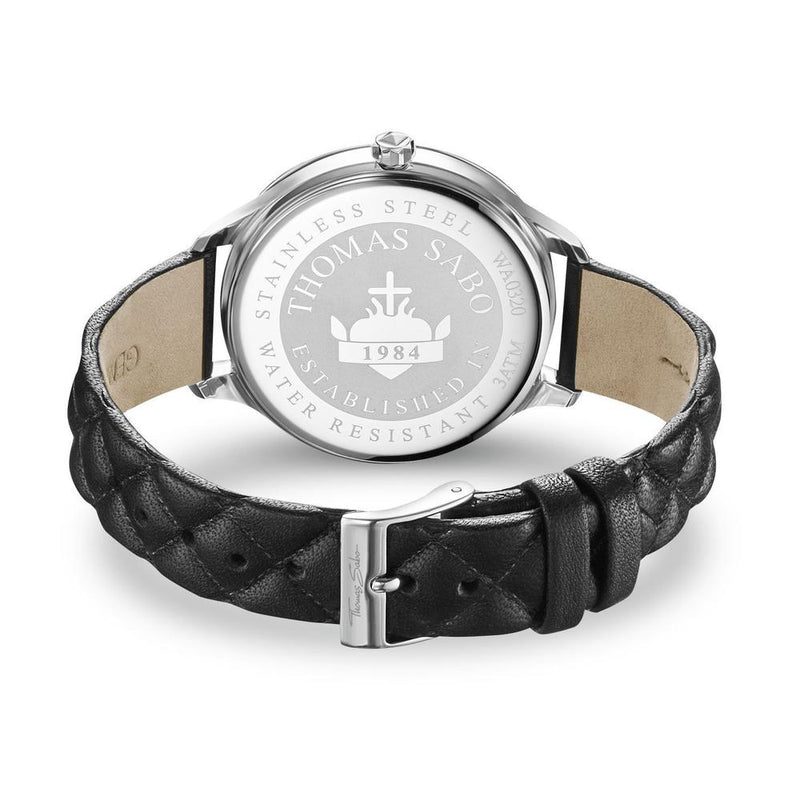 Thomas Sabo Pyramid Black Leather Silver Dial Womens Watch