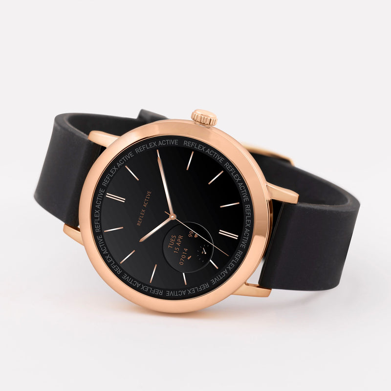 Reflex Active Series 07 Rose Gold Black Smart Watch RA07-2148