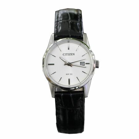 Citizen Black Leather Strap Womens Watch