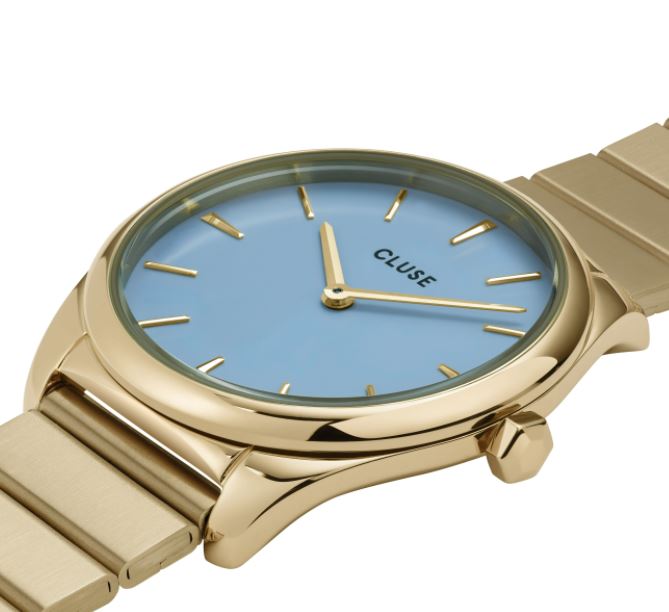 Cluse Feroce Petite Steel Blue/Gold Link