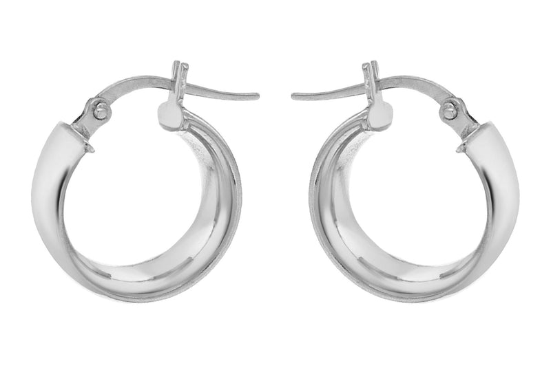 9K White Gold Hallow Hoop Earrings