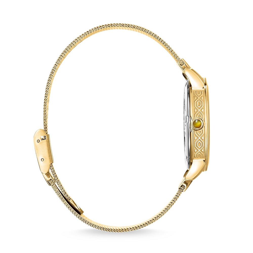 Thomas Sabo Tigers Eye Dial Yellow Stainless Steel Embossed Womens Watch