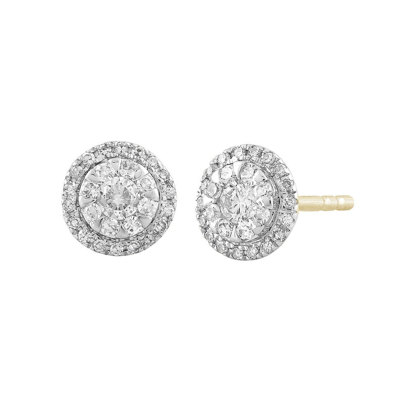 Stud Earrings with 0.25ct Diamonds in 9K Gold