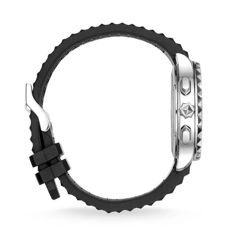 Thomas Sabo Pyramid Steel Dial Black Rubber Mens Watch
