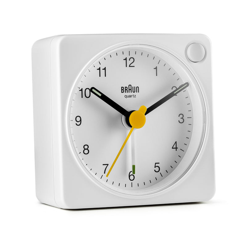 Braun Classic Travel Analogue Alarm Clock White