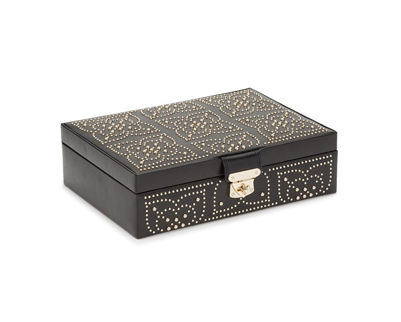 Marrakesh Gold-Studded Leather Jewelry Case by WOLF