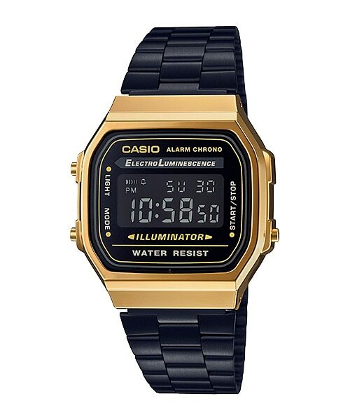 Casio A168Wegb-1B Unisex Collection Black Steel Bracelet Watch