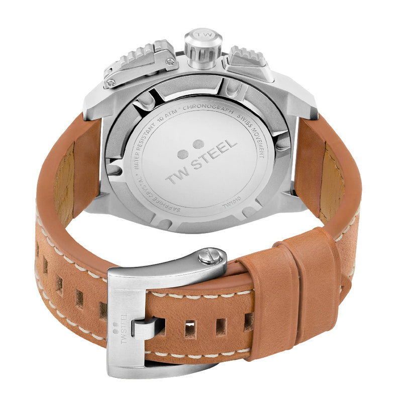 TW Steel Canteen 46mm Brown Leather Mens Watch