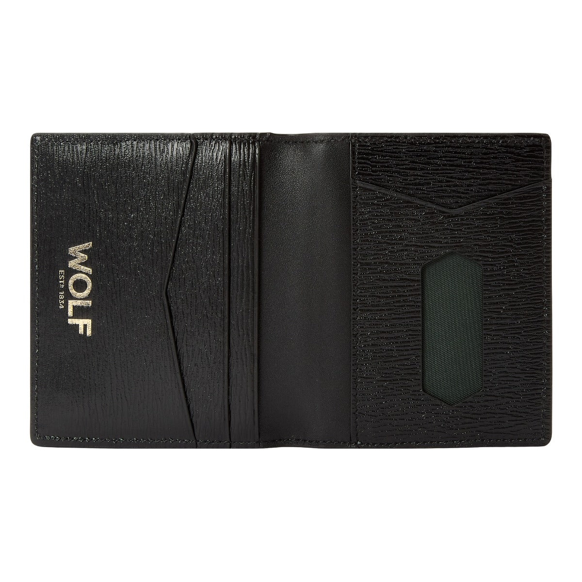 Wolf Black Leather ID Card Case 774302