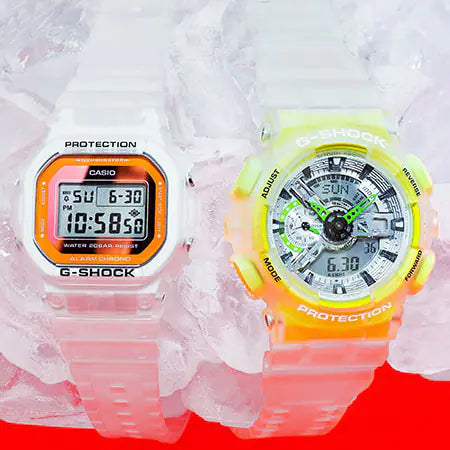 G-Shock Digital Analog Transparent Resin Band Watch GA110LS-7A