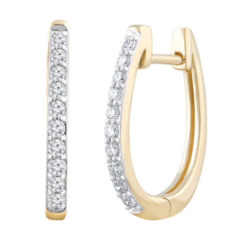 Huggie Earrings with 0.33ct Diamonds in 9K Rose Gold