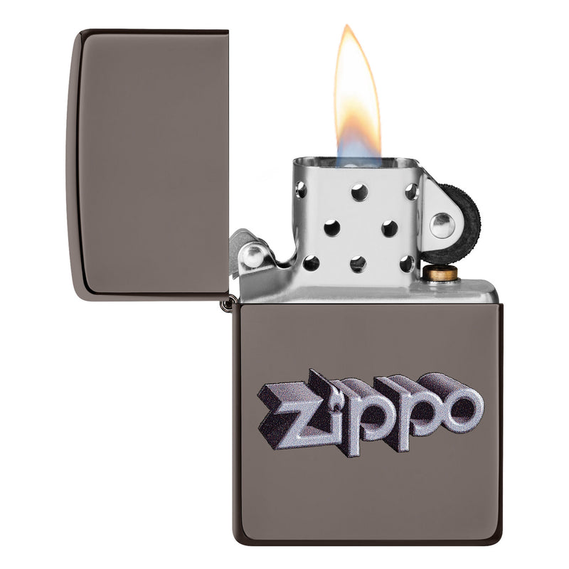 Zippo 3D Logo Black Ice Lighter