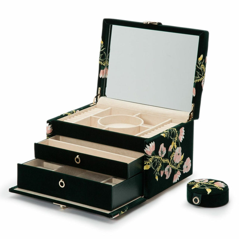 Wolf Zoe Medium Jewellery Box Forest Green 393112