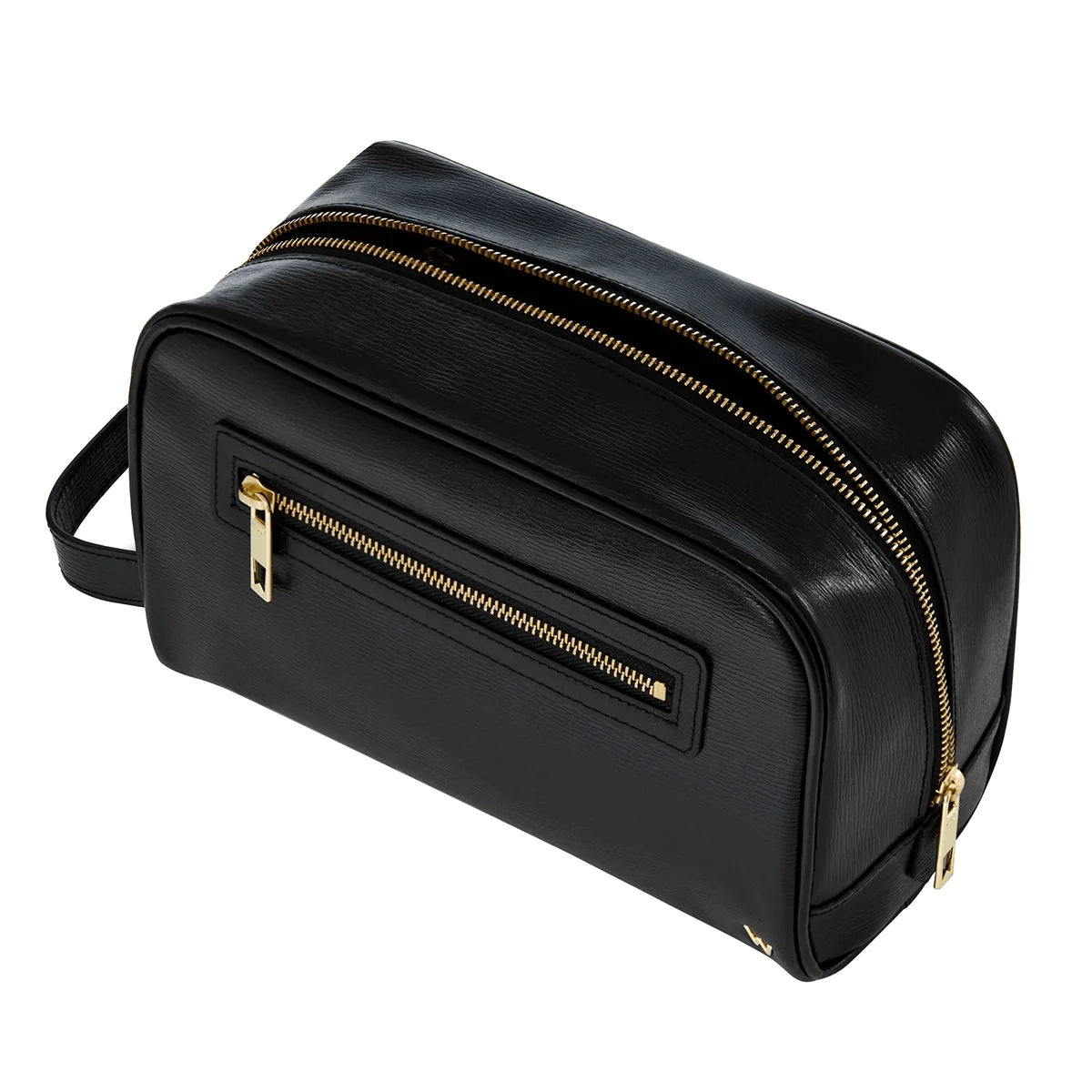 Wolf W Washbag Black Leather 774702