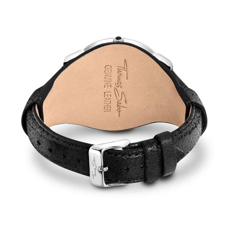 Thomas Sabo Rebel Tiger Black Leather Cuff Mens Watch