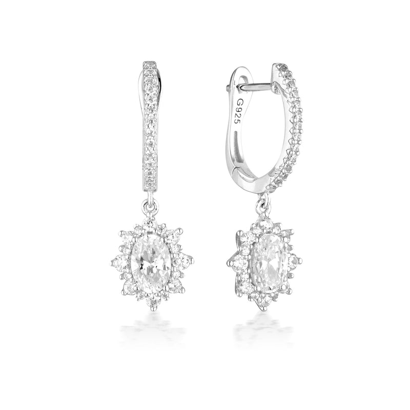 GEORGINI ICONIC BRIDAL ELOISE EARRINGS SILVER