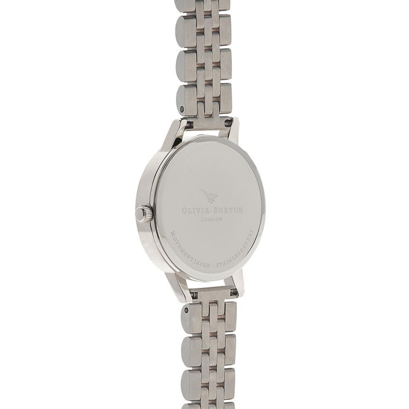 Olivia Burton White Dial Rose Gold Two Tone Bracelet Watch - Silver