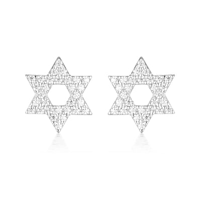 GEORGINI ROCK STAR STAR OF DAVID SILVER EARRINGS
