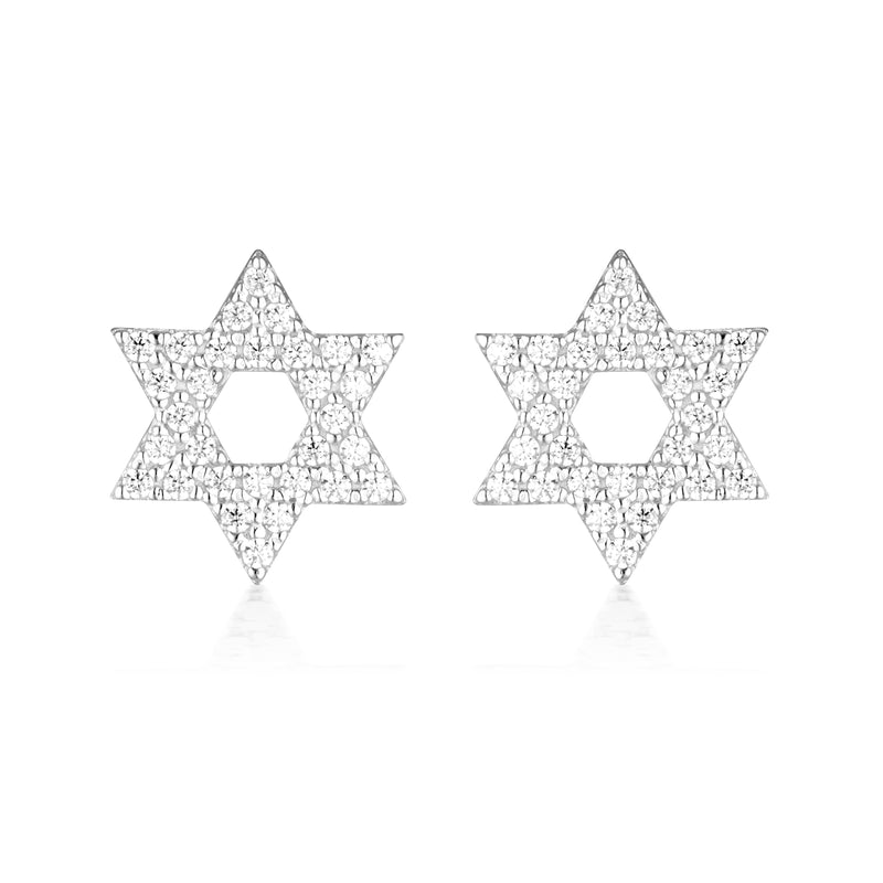 GEORGINI ROCK STAR STAR OF DAVID SILVER EARRINGS