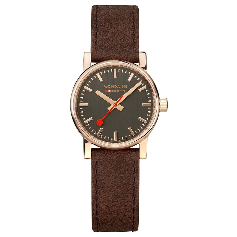 Mondaine Official EVO2 Rose Gold Toned and Brown Watch