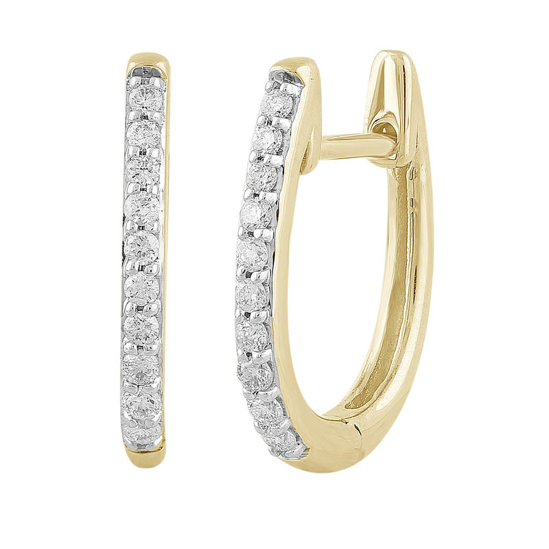 Huggie Earrings with 0.15ct Diamonds in 9K