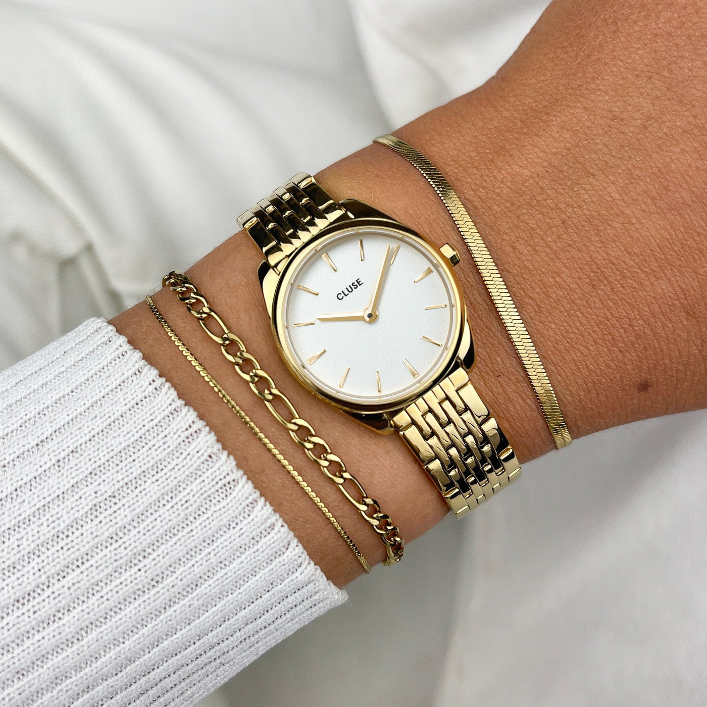 CLUSE Feroce Mini White / Gold Link CW11705