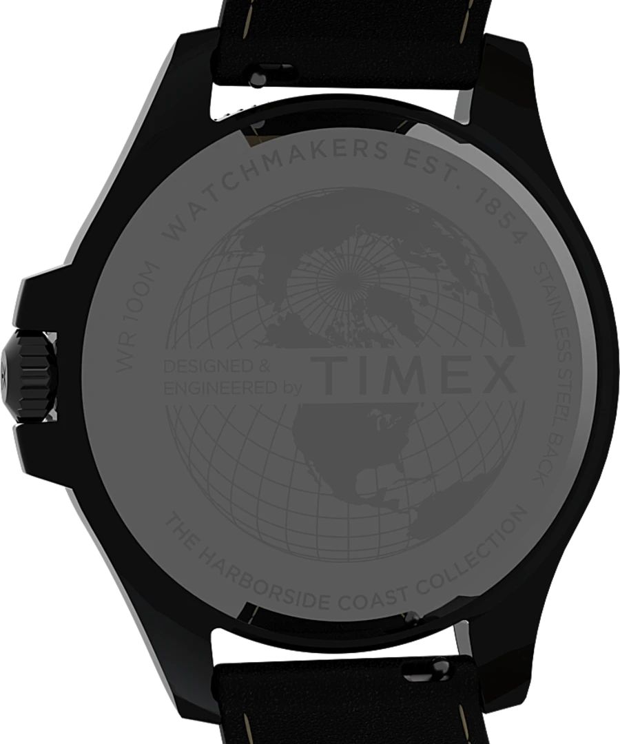 Timex Harborside Coast 43mm Leather Strap Watch TW2V42300