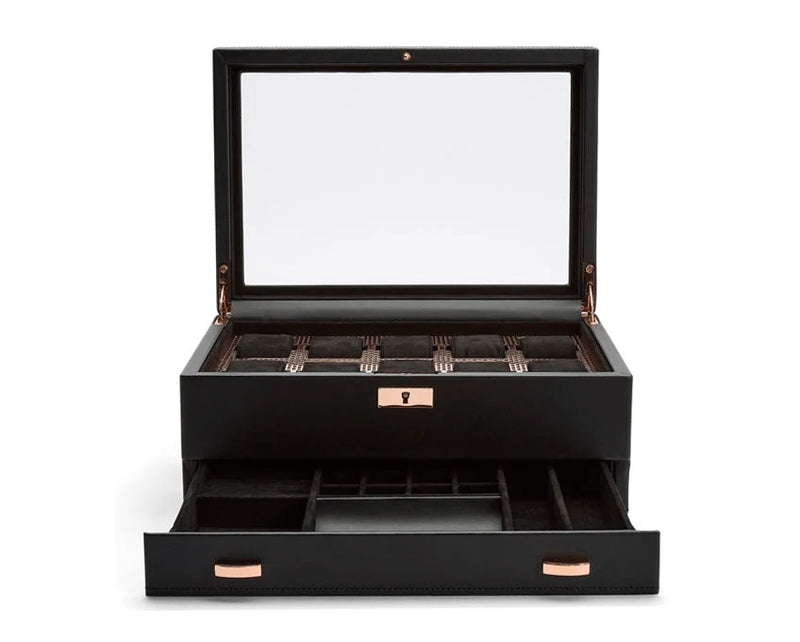 Wolf Axis 10 Piece Copper Watch Box With Drawer 488216