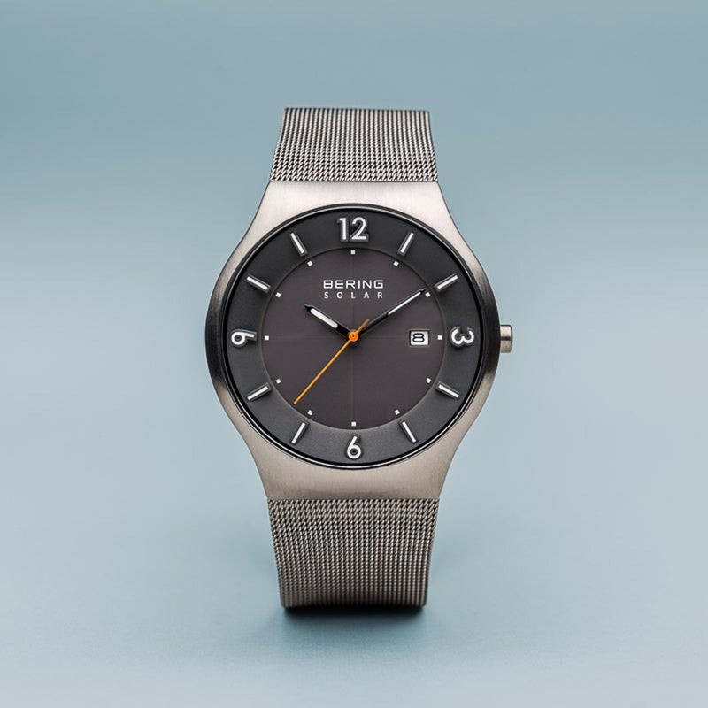 Bering Solar Brushed Grey Watch