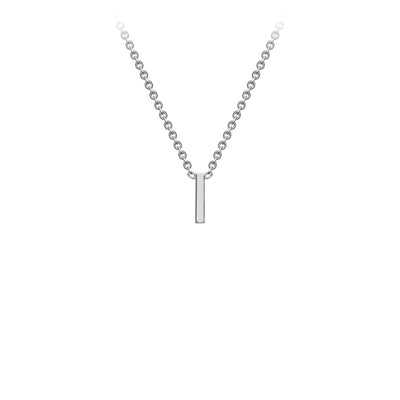9K White Gold 'I' Initial Adjustable Letter Necklace 38/43cm