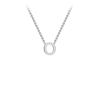 9K White Gold 'O' Initial Adjustable Letter Necklace 38/43cm