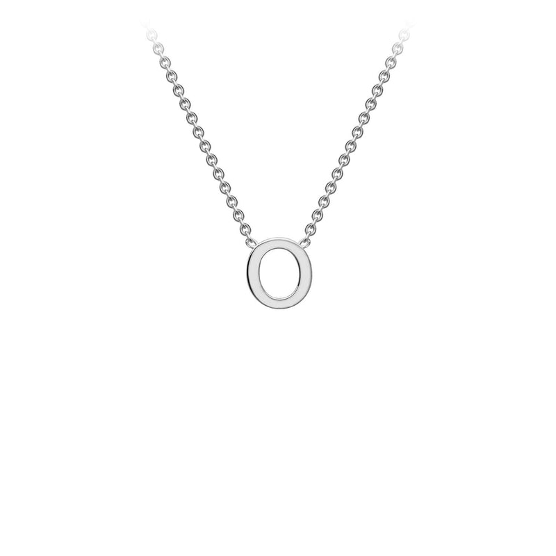 9K White Gold 'O' Initial Adjustable Letter Necklace 38/43cm