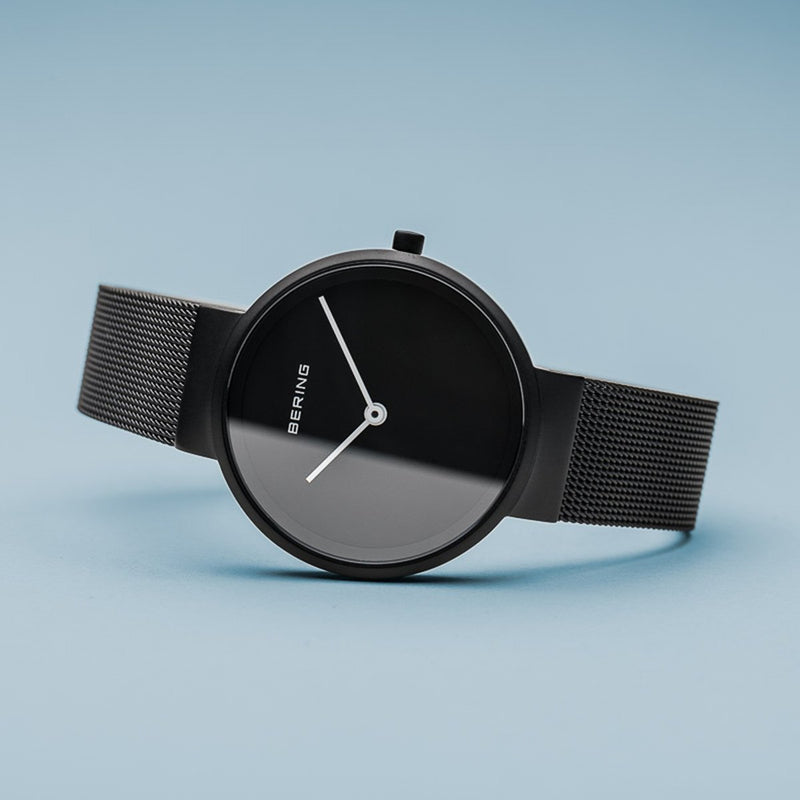 Bering Classic Matt Black Mesh Watch