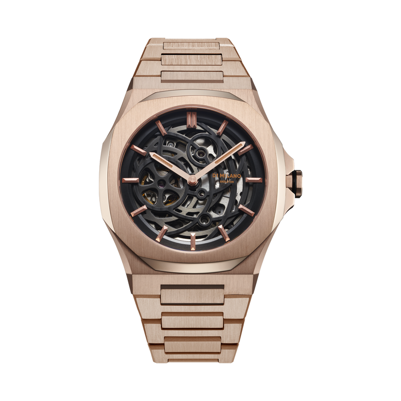 D1 Milano Rose Gold Skeleton Automatic Watch