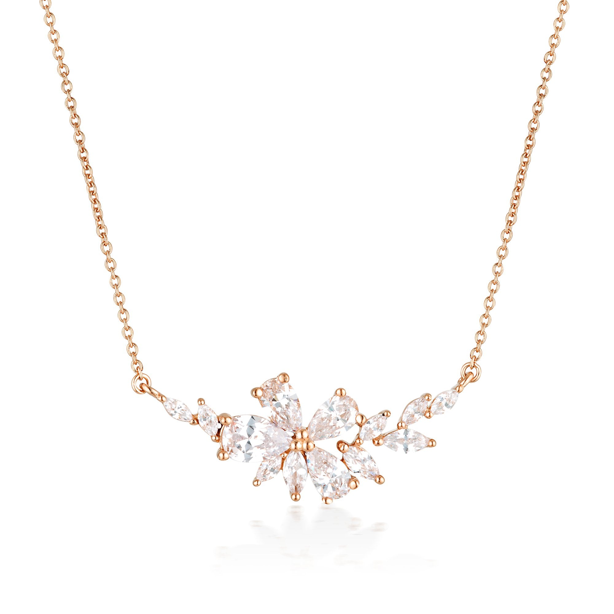 GEORGINI ICONIC BRIDAL HYACINTH NECKLACE ROSE GOLD