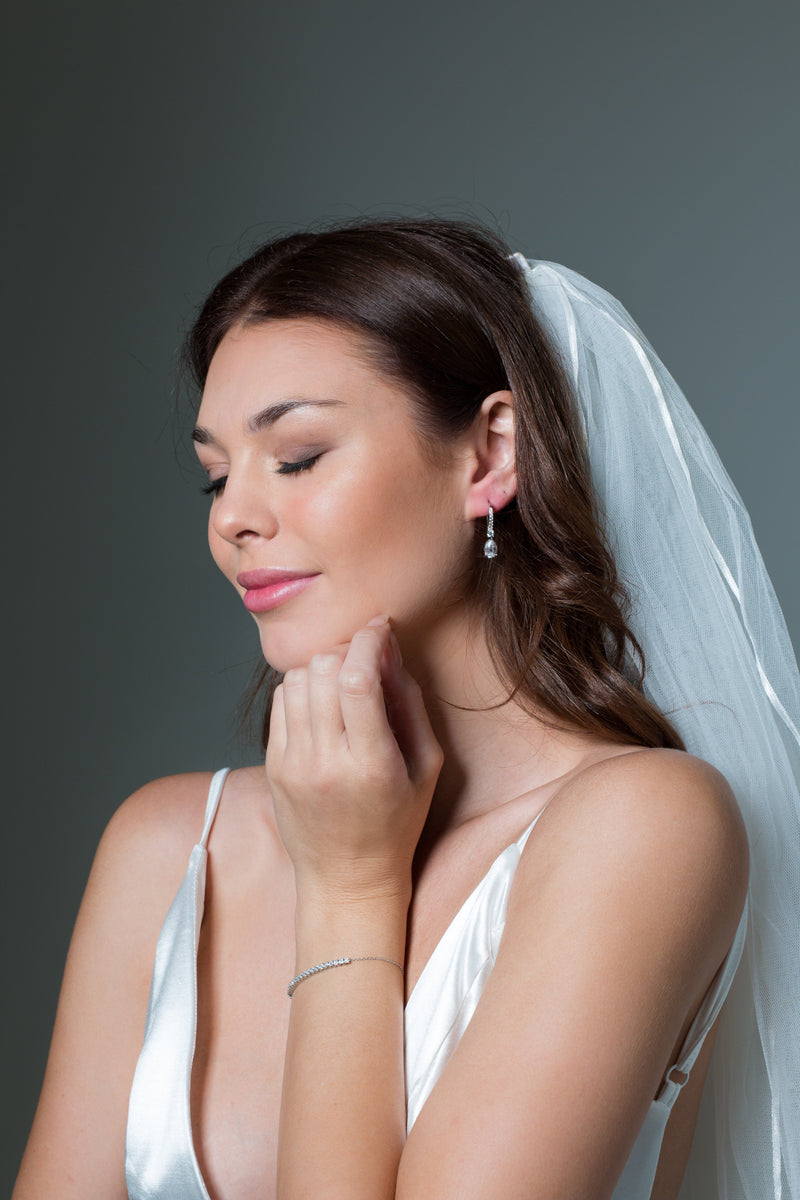 GEORGINI ICONIC BRIDAL ELIZABETH EARRINGS SILVER