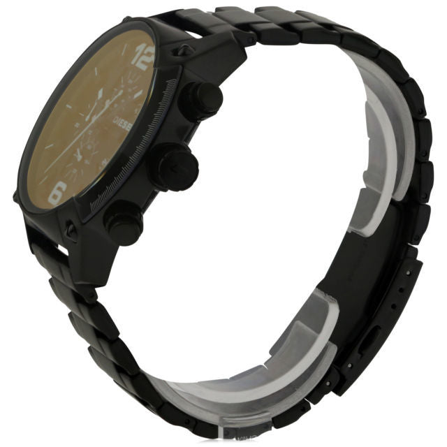 Diesel Overflow Chronograph Black Dial Black Ion-Plated Mens Watch