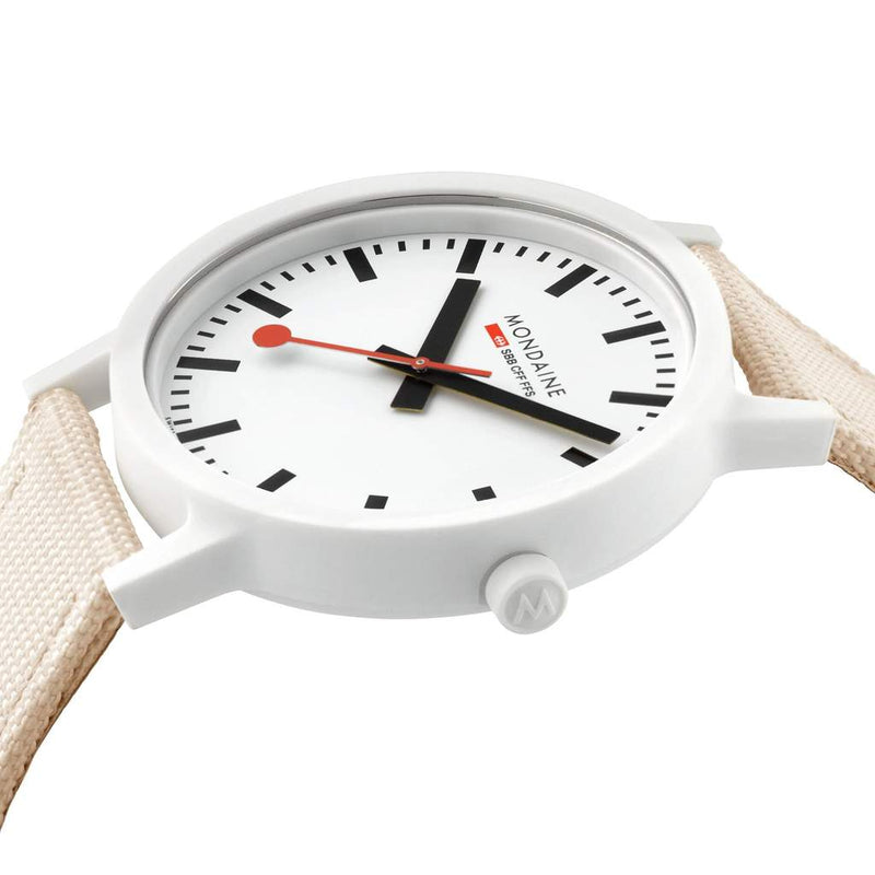 Mondaine Essence Eco Friendly White Dial Watch MS1.41111.LT