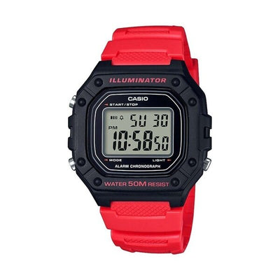 Casio Illuminator Digital Watch - Black/Red W218H-4B