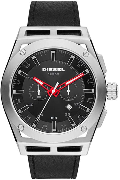 Diesel Timeframe Chronograph Black Leather Watch DZ4543
