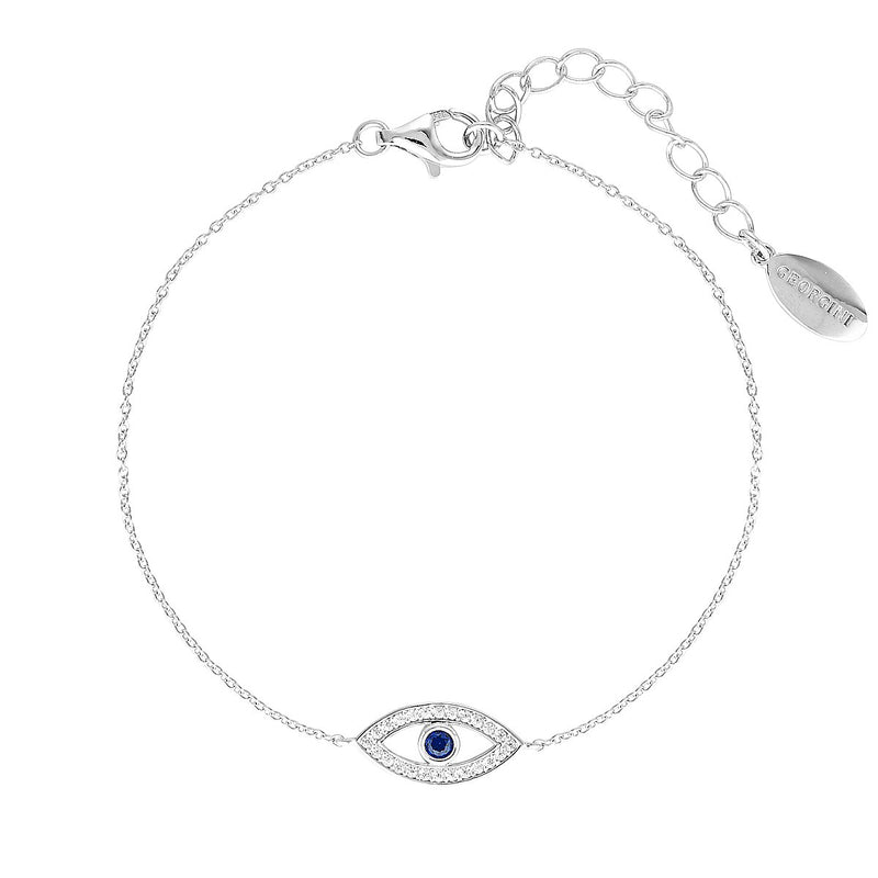 GEORGINI ROCK STAR BLUE EVIL EYE SILVER BRACELET