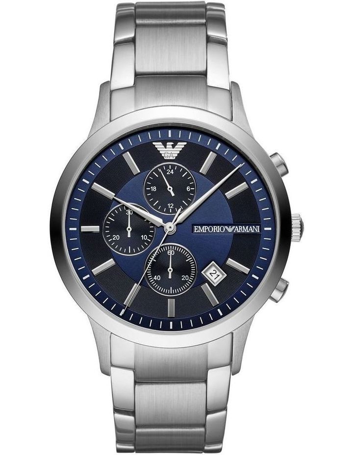 ElegantTime Stainless Steel Blue Chronograph Watch Model QZ43C22B5A
