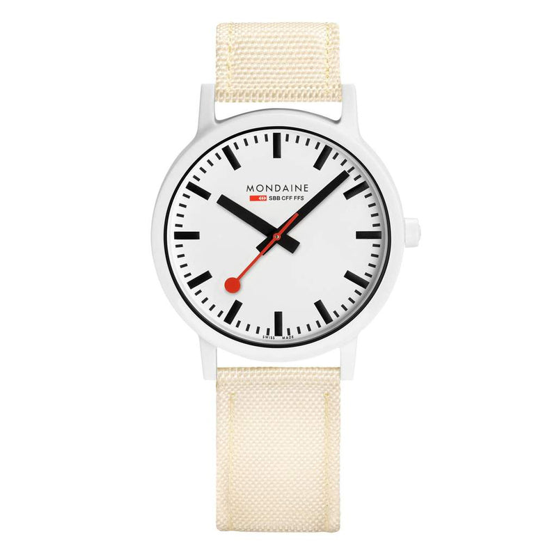 Mondaine Essence Eco Friendly White Dial Watch MS1.41111.LT