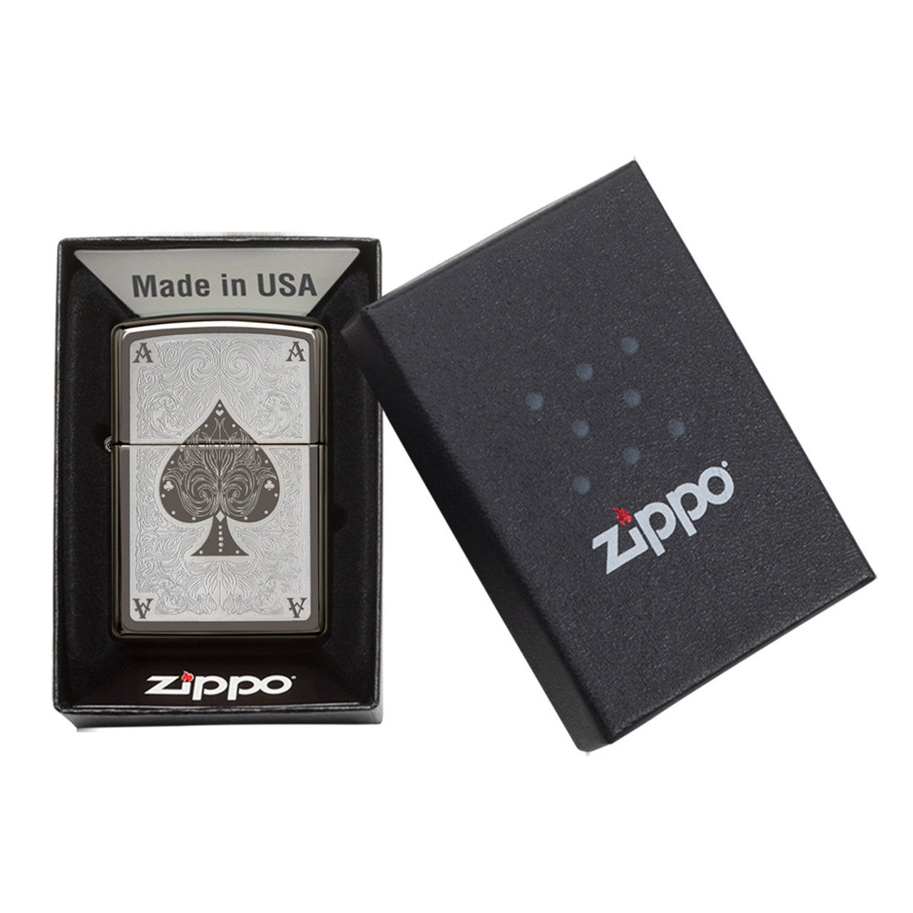 Zippo 28323 Lucky Ace Black Ice Lighter