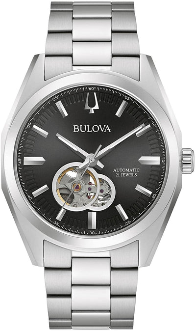 Bulova Classic Automatic Silver Stainless Band Mens Watch 96A270